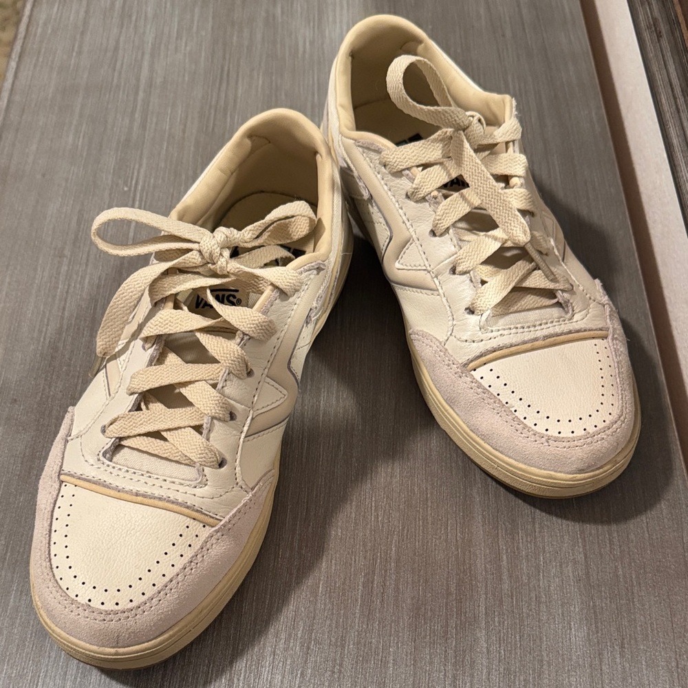 Vans Cream and Tan Sneakers